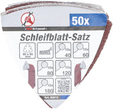 SANDING PADS SET FOR TRIANGULAR SANDERS | 95 X 95 MM | K 40 - 180 | 50 PCS. (80815)