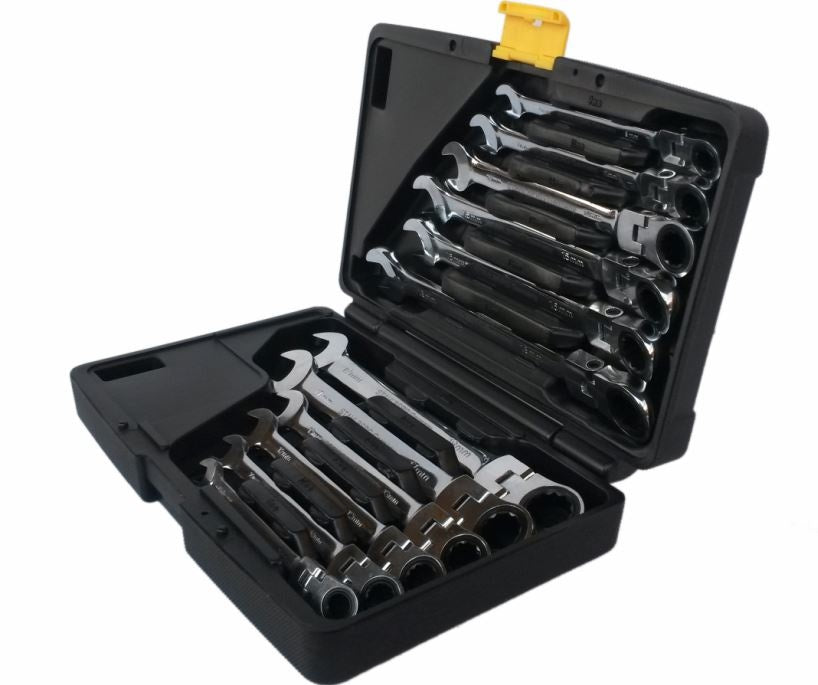 RATCHET WRENCH SET WITH SWIVEL HEAD 8-19 MM 12 PCS. "STAHLBERG" (3102401N-12PC)
