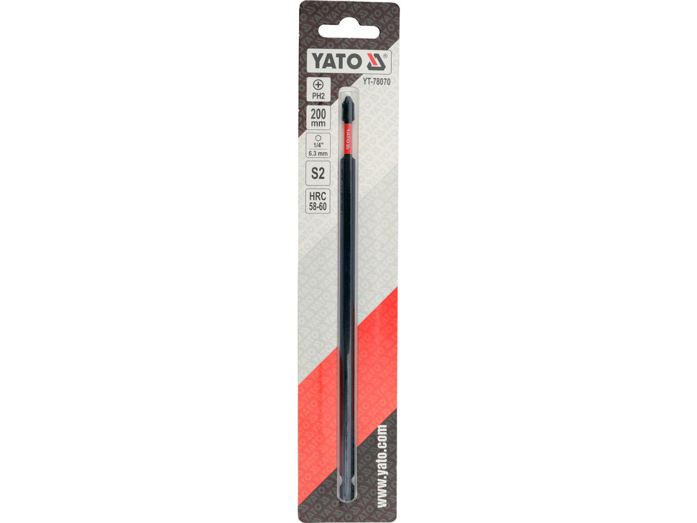 IMPACT BIT 200 MM LENGTH | 1/4" | PH2 | 1 PC (YT-78070)