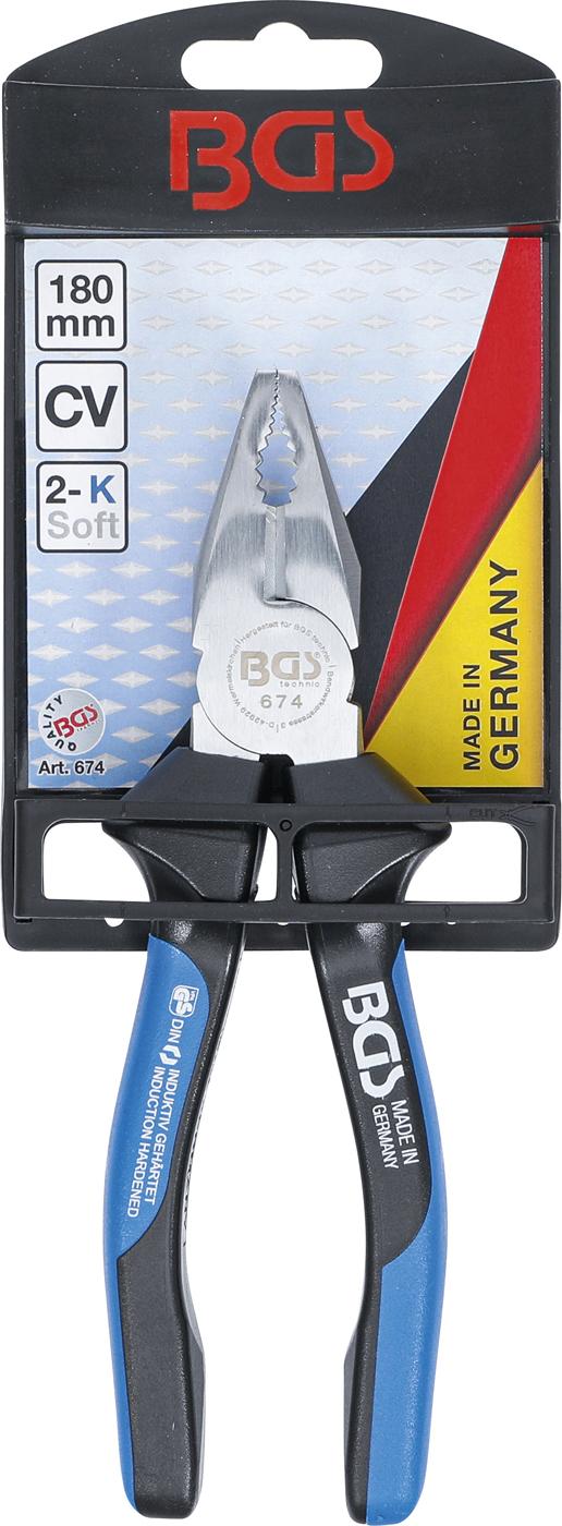 COMBINATION PLIERS | WITH FACET AND CUTTING EDGE | 180 MM (674)