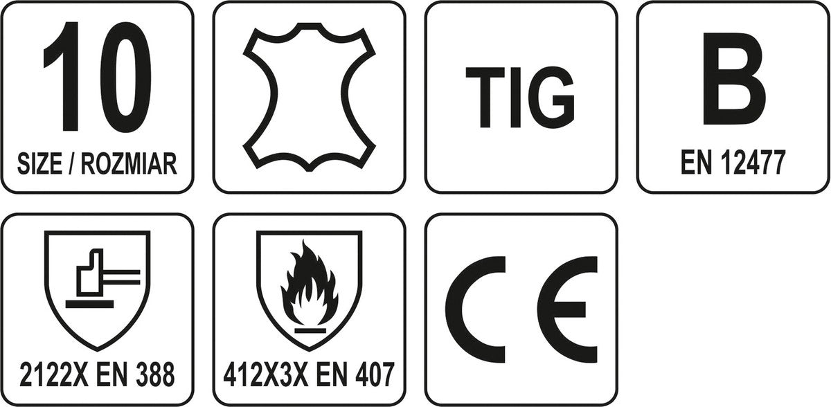 WELDING GLOVES TIG S. 10 (YT-74820)