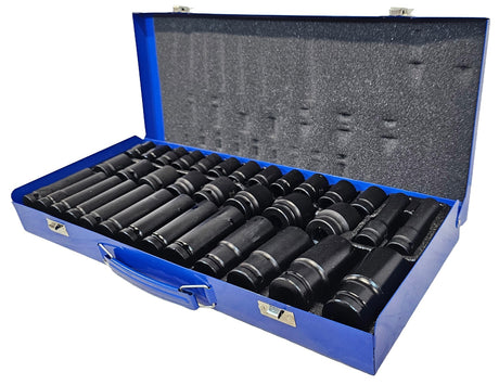 SET OF IMPACT SOCKETS LONG AND SHORT | CR-MO | 8 - 32 MM | 35 PCS. (SK12235M)