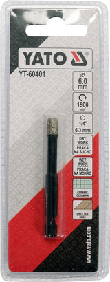 VACUUM DIAMOND DRILL WITH HEX SHANK-6MM (YT-60401)
