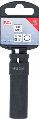 IMPACT SOCKET HEXAGON, DEEP | 12.5 MM (1/2") DRIVE | 14 MM (7214)