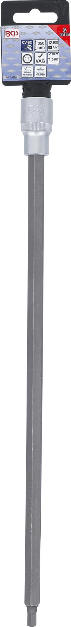 BIT SOCKET | LENGTH 350 MM | 12.5 MM (1/2") DRIVE | INTERNAL HEXAGON 6 MM | FOR VAG (74360)