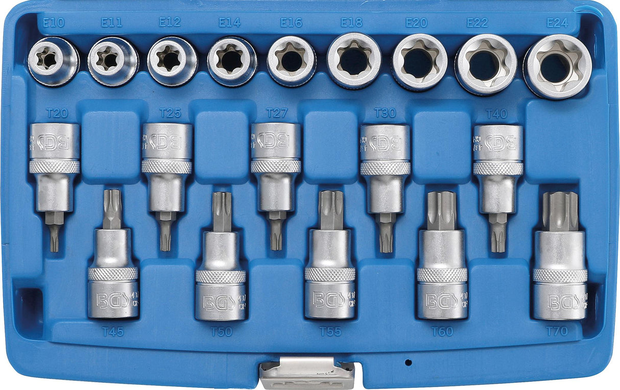 BIT SOCKET / SOCKET SET | 12.5 MM (1/2") DRIVE | E-STAR / T-STAR (FOR TORX) | 19 PCS. (5100)