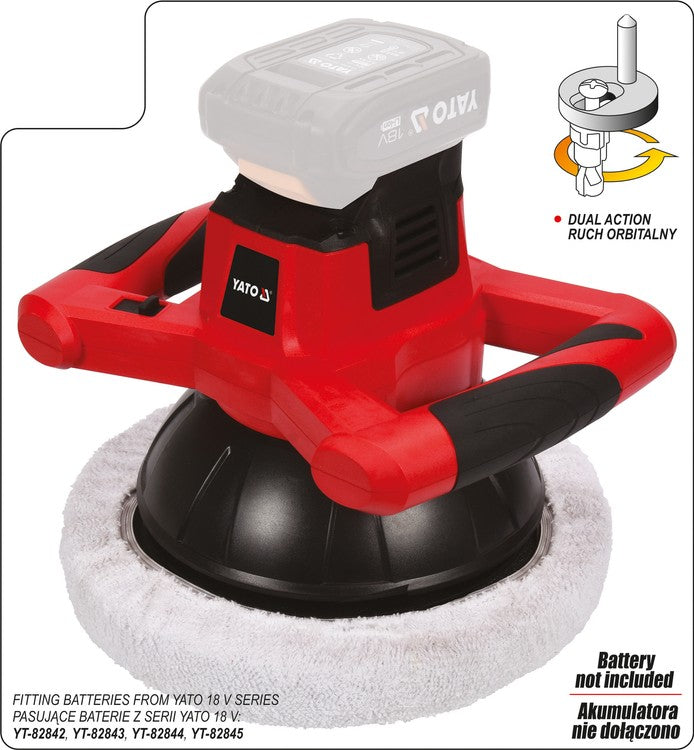 ORBITAL POLISHER 18V 254MM - BODY (YT-82922)