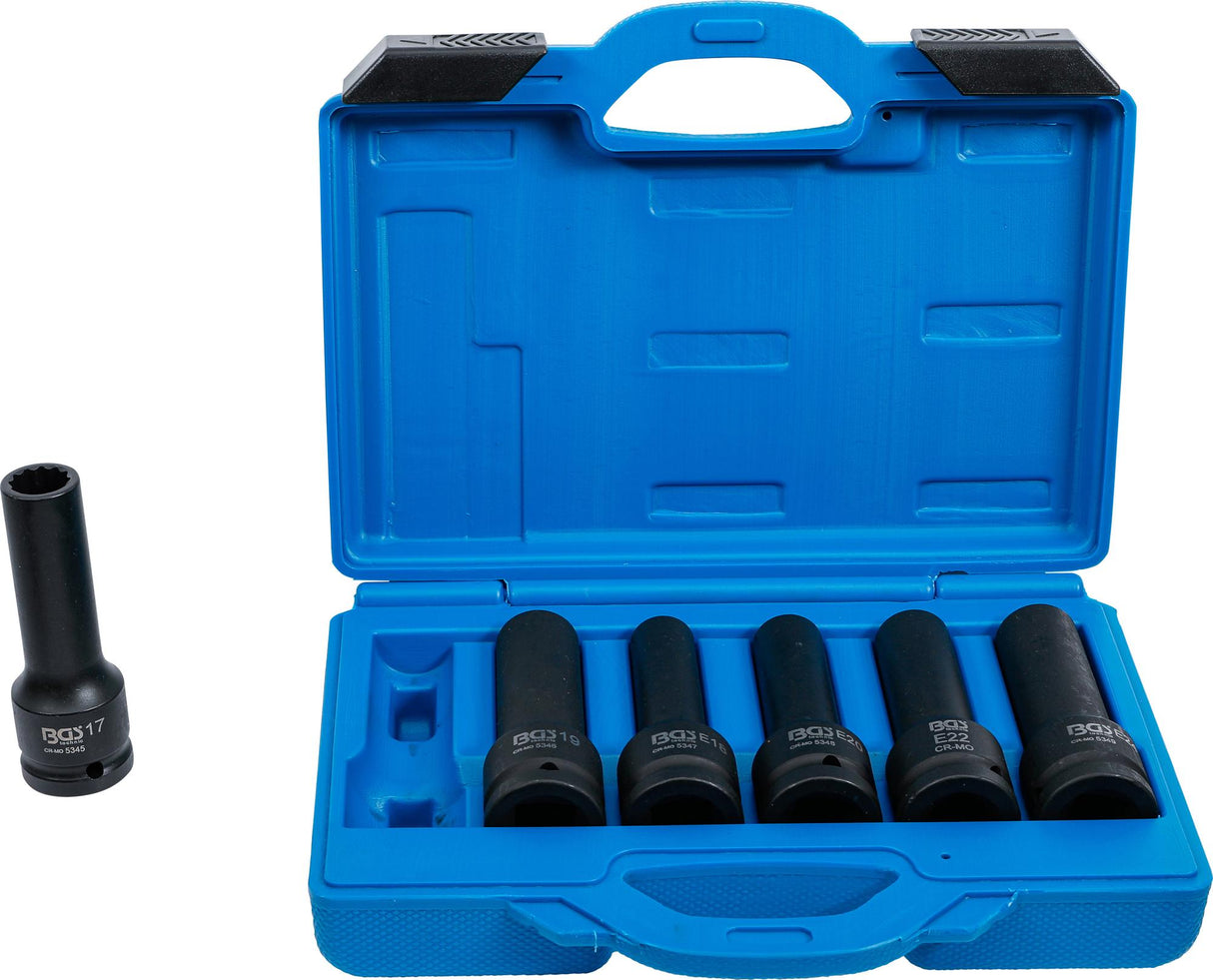 IMPACT SOCKET SET E-TYPE, 12-POINT | 20 MM (3/4") DRIVE | 6 PCS. (5250)