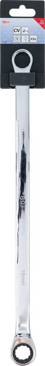 RATCHET RING WRENCH AND RING SPANNER | EXTRA LONG | 18 MM (7258)