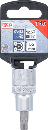 BIT SOCKET | 12.5 MM (1/2") DRIVE | T-STAR TAMPERPROOF (FOR TORX) T45 (4327)