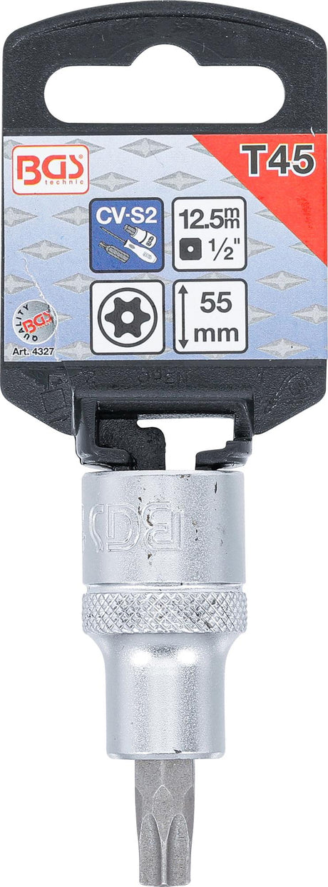BIT SOCKET | 12.5 MM (1/2") DRIVE | T-STAR TAMPERPROOF (FOR TORX) T45 (4327)