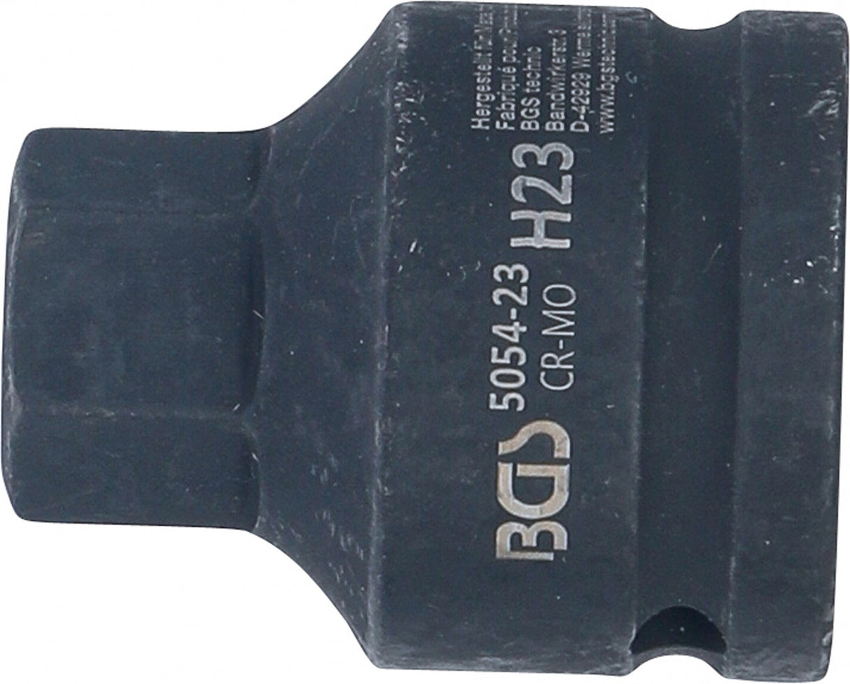 IMPACT BIT SOCKET | LENGTH 55 MM | 20 MM (3/4") DRIVE | INTERNAL HEXAGON 23 MM (5054-23)