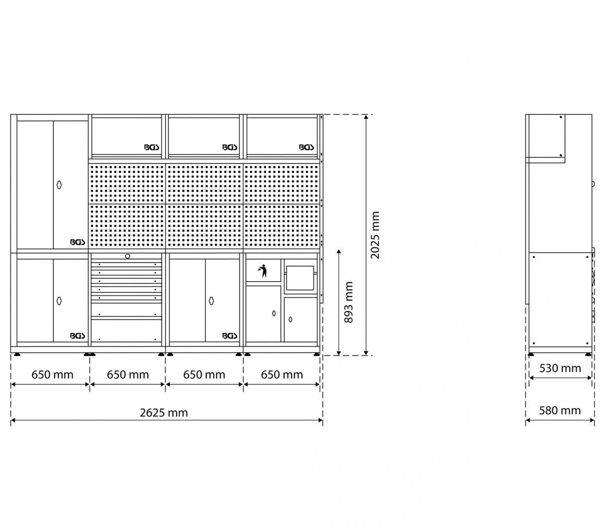 STORAGE SYSTEM COMBINATION | COMBI | WOODEN | 4 COMPONENTS (80120B)