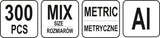 300 PCS ALUMINIUM SEALING RINGS ASSORTME (YT-06865)