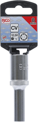 SOCKET, HEXAGON, DEEP | 12.5 MM (1/2") DRIVE | 8 MM (9355)
