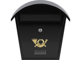 MAILBOX 380X320X105MM BLACK METALLIC (78585)