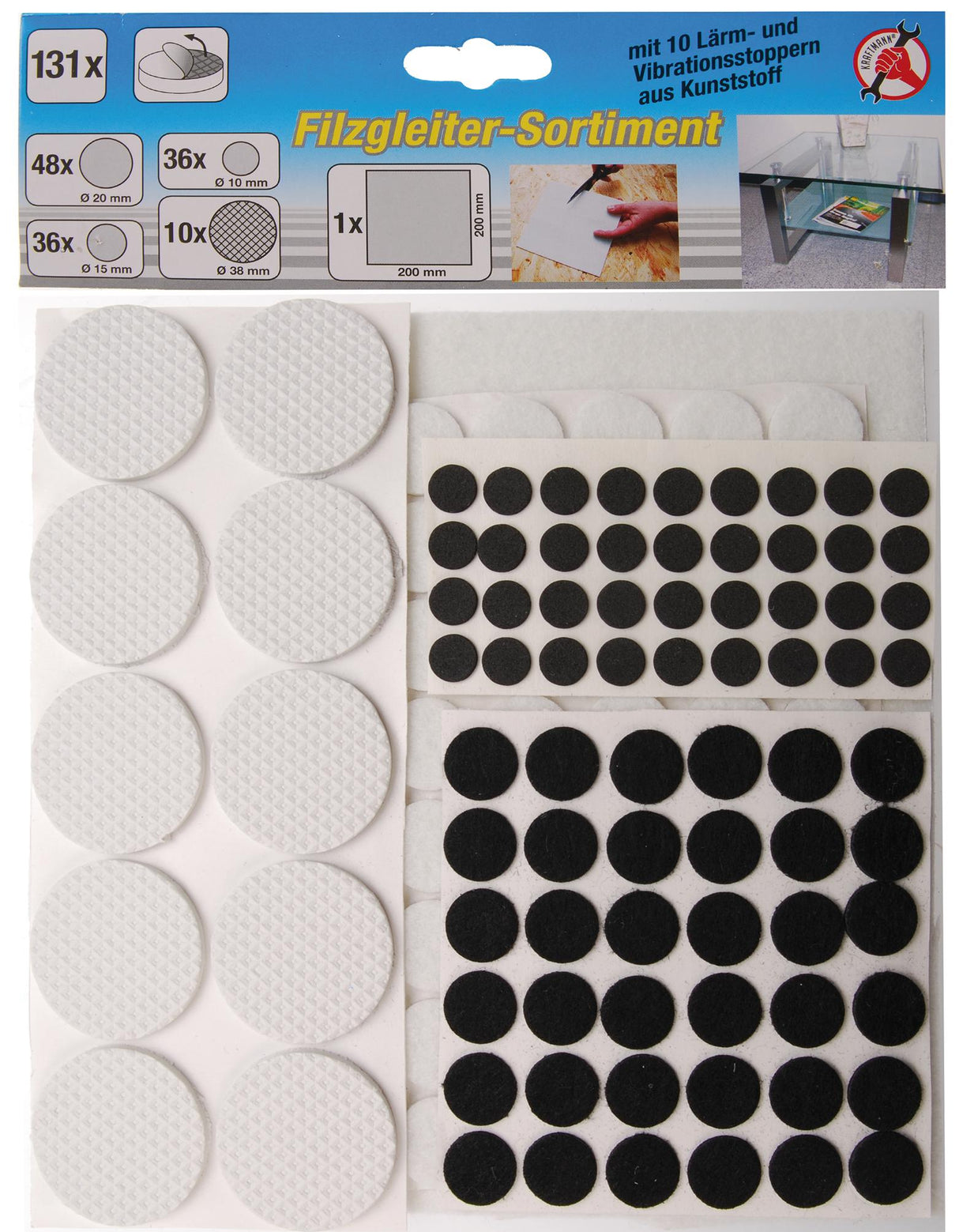 FELT PAD SET | SELF-ADHESIVE | 131 PCS. (80865)