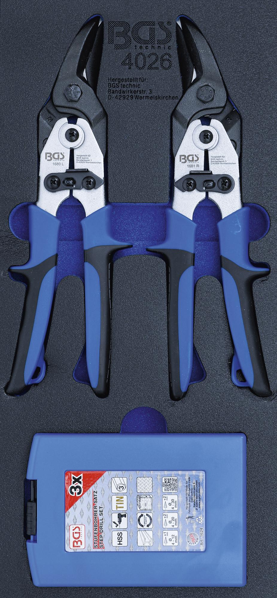 TOOL TRAY 1/3: METAL SHEARS, STEP DRILL | 5 PCS. (4026)