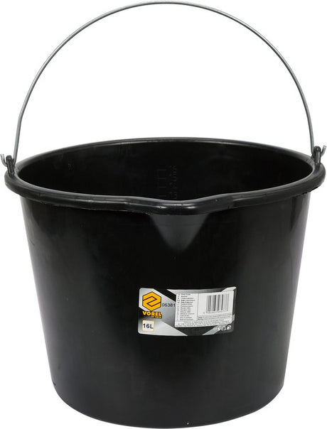 CONSTRUCTION BUCKET, BLACK | WITH SPOUT | 16L (06381)