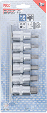 BIT SOCKET SET | 12.5 MM (1/2") DRIVE | INTERNAL HEXAGON 6 - 14 MM | 6 PCS. (8887)