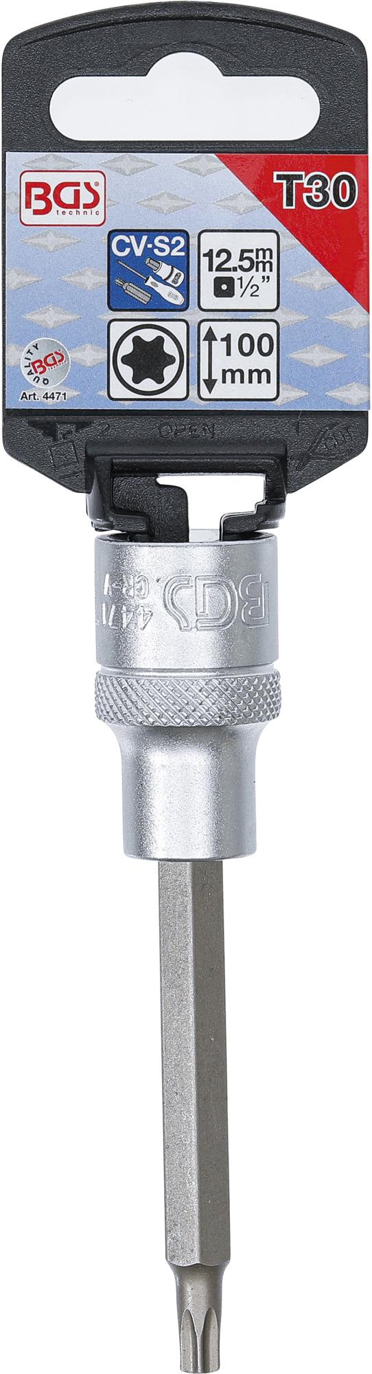 BIT SOCKET | LENGTH 100 MM | 12.5 MM (1/2") DRIVE | T-STAR (FOR TORX) T30 (4471)