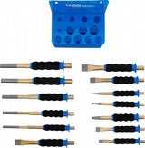 PIN PUNCH / CENTRE PUNCH / FLAT CHISEL SET | WITH HAND PROTECTION | 13 PCS. (74596)