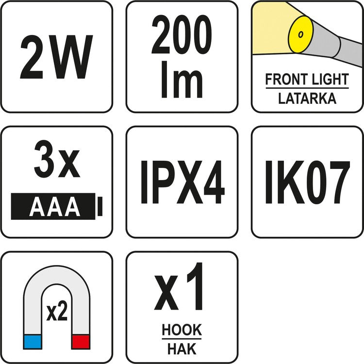 WORK LIGHT 200LM, 3XAAA (YT-08555)