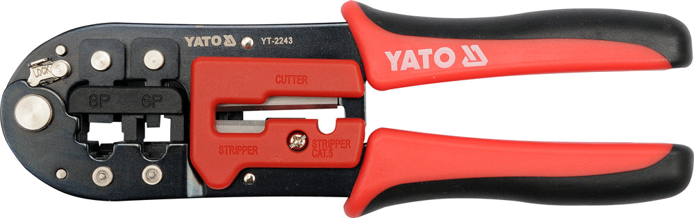 PLIERS FOR TELEPHONE AND NETWORK CABLE LUGS | 6P / 8P (YT-2243)