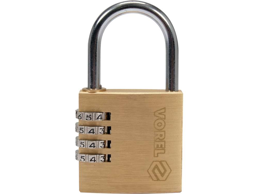 PADLOCK WITH 4-RING COMBINATION LOCK. (77608)