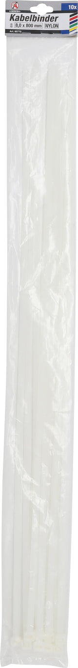 CABLE TIE ASSORTMENT | WHITE | 8.0 X 800 MM | 10 PCS. (80775)