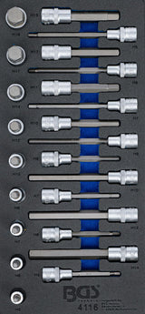 TOOL TRAY 1/3: BIT SOCKET SET | 12.5 MM (1/2") | INTERNAL HEXAGON | 24 PCS. (4116)
