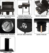 CHARCOAL GRILL WITH SMOKEHOUSE XXL 64X37 (99587)