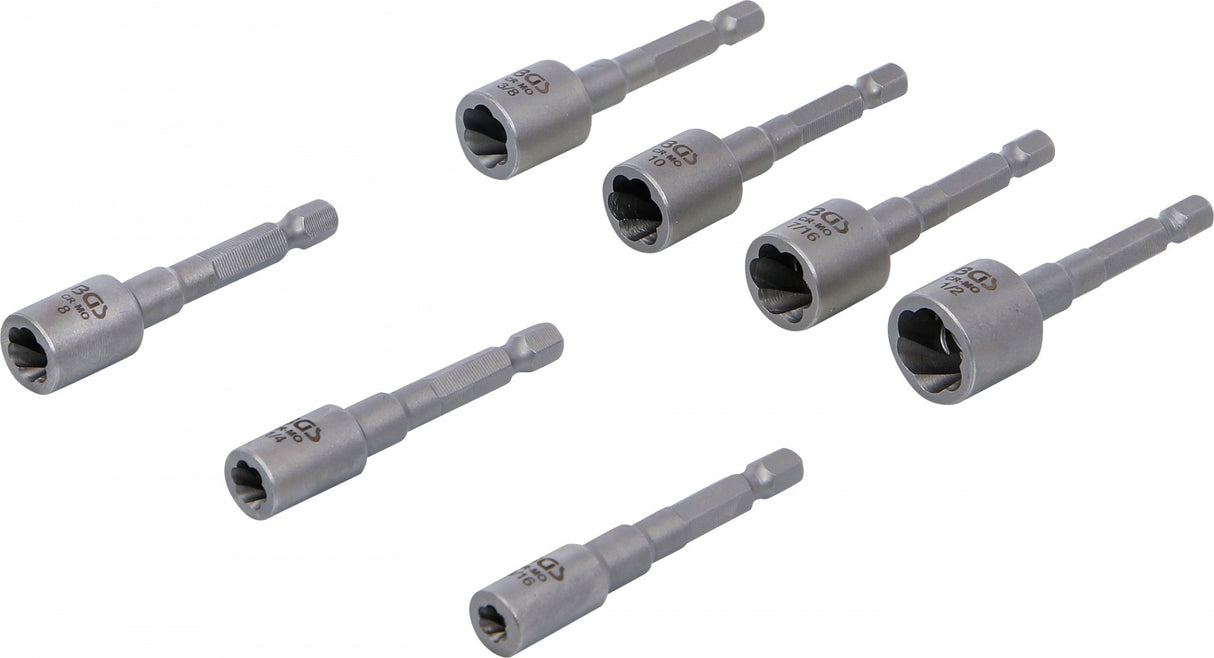 SPECIAL BIT SOCKET SET / SCREW EXTRACTORS | 6.3 MM (1/4") | 7 PCS (74562)