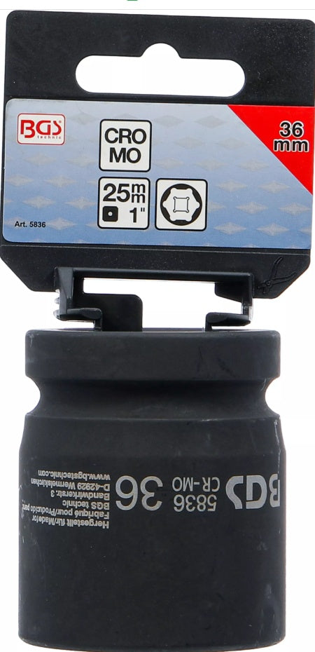 IMPACT SOCKET, HEXAGON | 25 MM (1") DRIVE | 36 MM (5836)