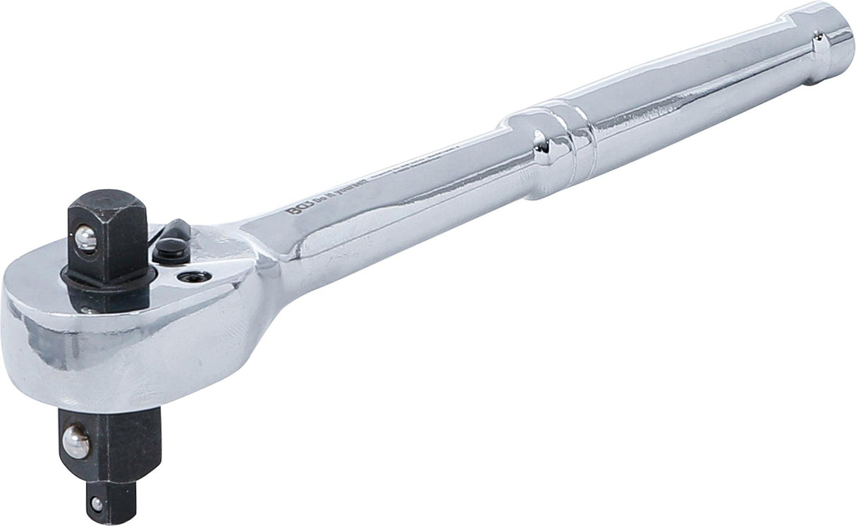 REVERSIBLE RATCHET | SOLID STEEL | FINE TOOTH | 3-IN-1 | 6.3 MM (1/4") / 10 MM (3/8") / 12.5 MM (1/2") (71015)