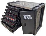 TOOL CABINET ON WHEELS XXL | METAL WORKTOP | WITH TOOLS | 7 DRAWERS / 1 DOOR (H7008)