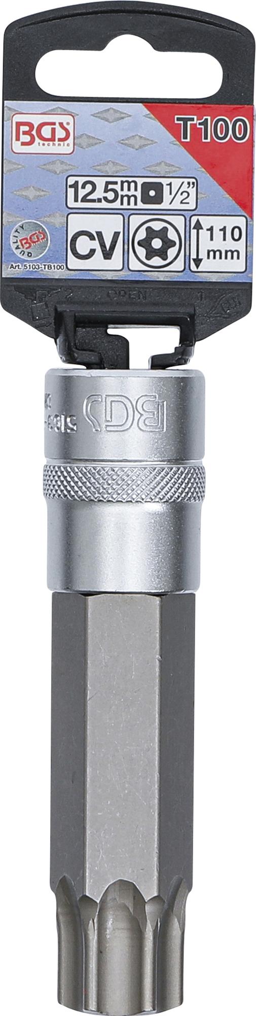 BIT SOCKET | LENGTH 110 MM | 12.5 MM (1/2") DRIVE | T-STAR TAMPERPROOF (FOR TORX) T100 (5103-TB100)