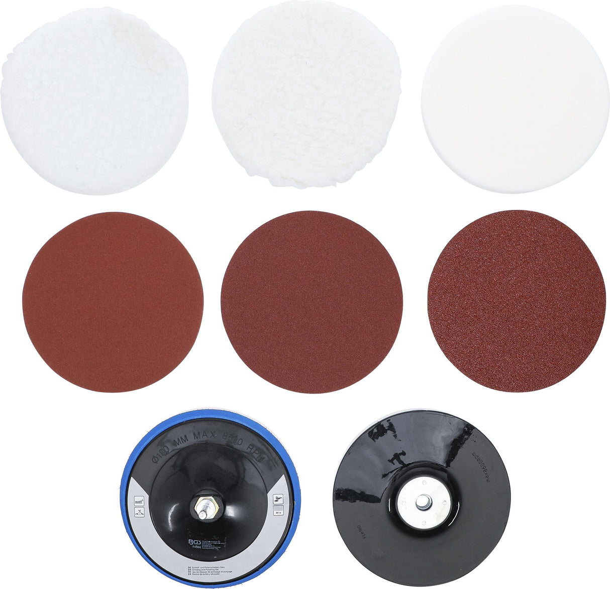 GRINDING AND POLISHING SET | Ø 180 MM | 8 PCS. (74380)