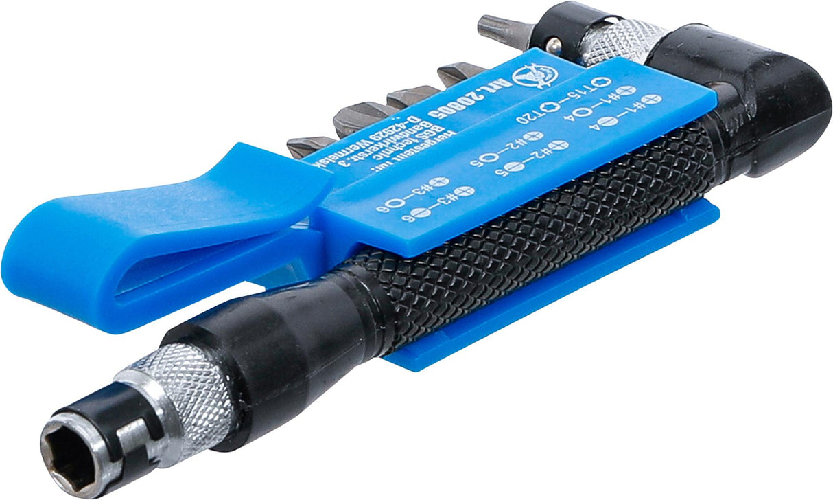 ANGLED SCREWDRIVER WITH 7 DOUBLE ENDED BITS | 6.3 MM (1/4") DRIVE | 8 PCS. (20805)