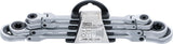DOUBLE RATCHET RING SPANNER SET | ADJUSTABLE | WITH E-TYPE RING HEADS | E6 - E24 | 4 PCS. (71028)
