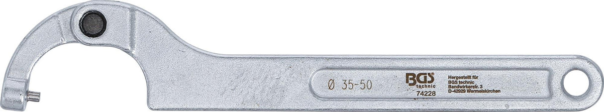 ADJUSTABLE HOOK WRENCH WITH PIN | 35 - 50 MM (74228)