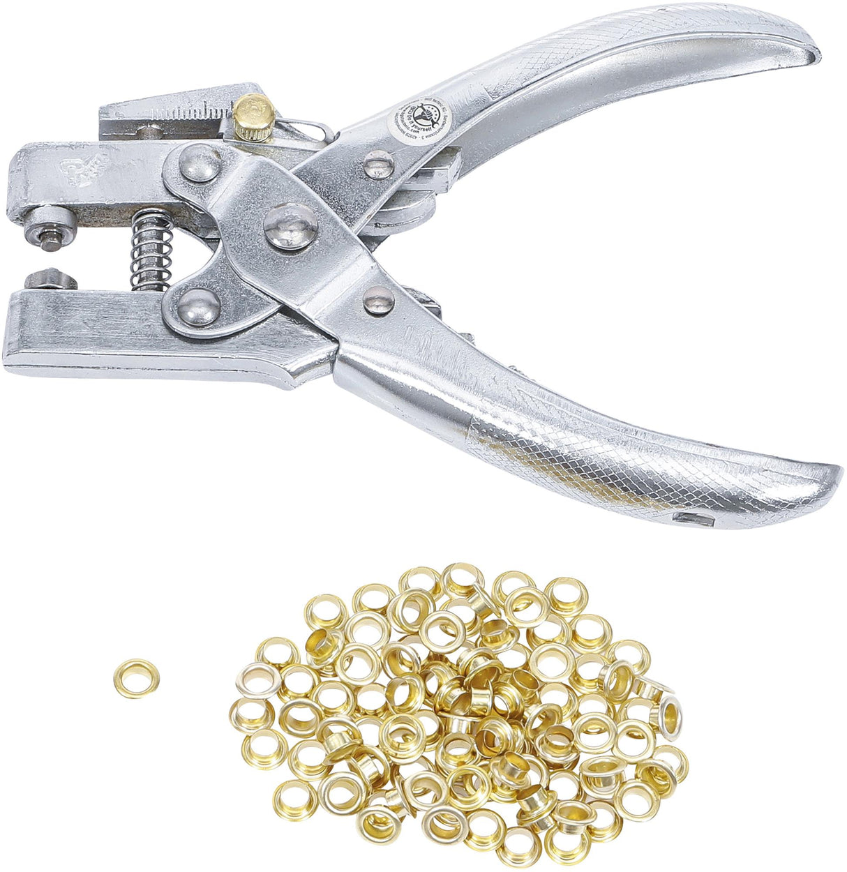 EYELET PLIERS WITH 100 ROUND EYELETS | 5.0 MM | 180 MM (569)