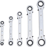 DOUBLE ENDED RATCHET WRENCH SET, STRAIGHT, REVERSIBLE | 6 X 8-19 X 22 MM | 5 PCS. (1450)