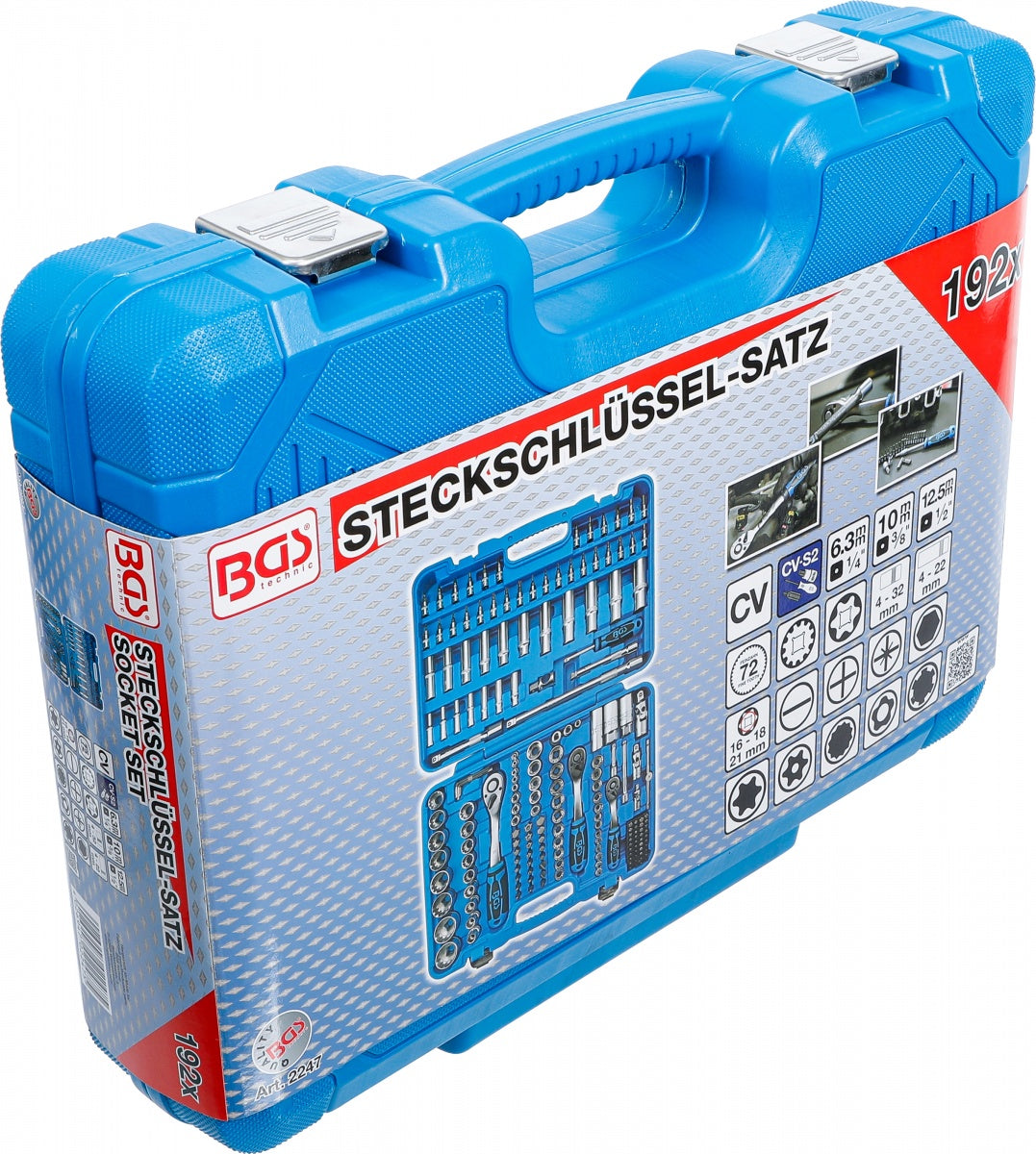 SOCKET SET GEAR LOCK | 6.3 MM (1/4") DRIVE / 10 MM (3/8") / 12.5 MM (1/2") | 192 PCS. (2247)