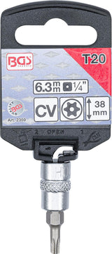 BIT SOCKET | 6.3 MM (1/4") DRIVE | T-STAR TAMPERPROOF (FOR TORX) T20 (2359)