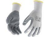 WORKING GLOVES NYLON/NITR. WHITE S. 10 (YT-7474)