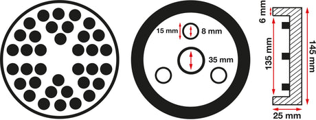 RUBBER PAD | FOR AUTO LIFTS | Ø 145 MM (6474)