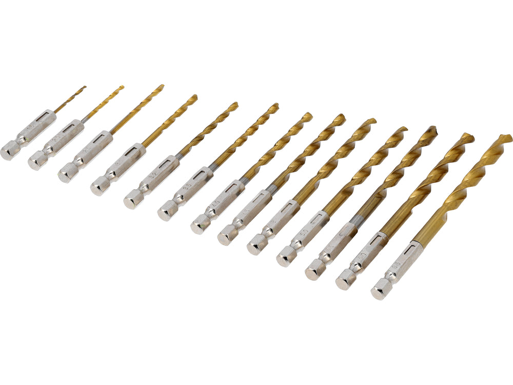 TWIST DRILL BITS SET HEX 13PCS (21655)