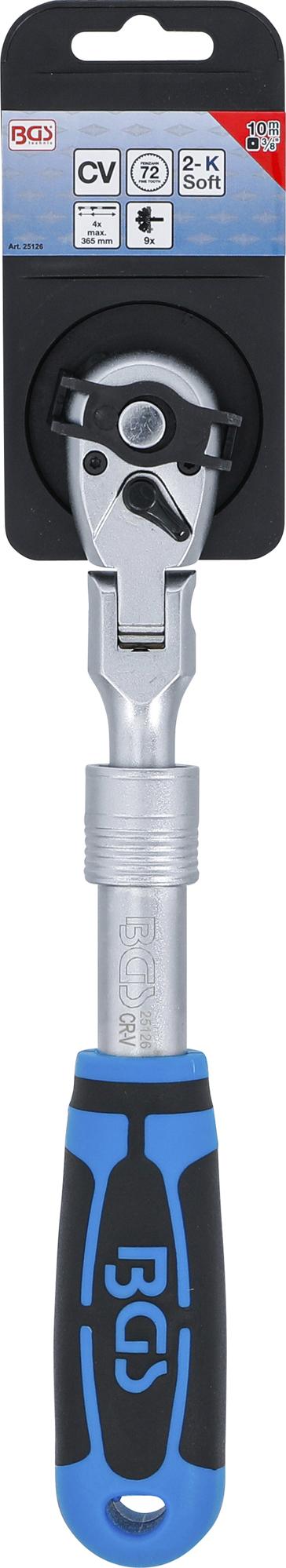 REVERSIBLE RATCHET, EXTENDABLE, BENDABLE | 10 MM (3/8") | 260 - 365 MM (25126)