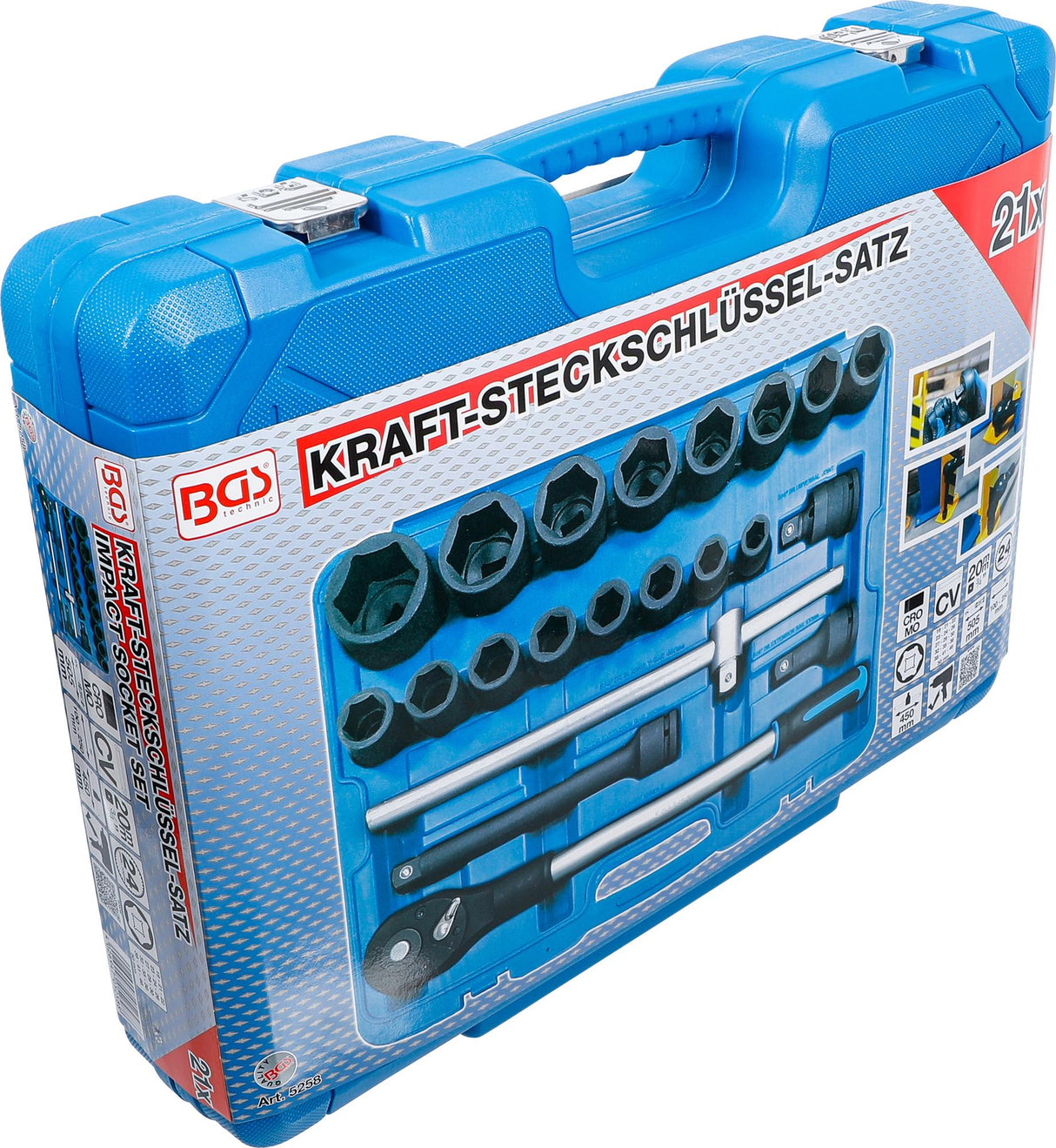 IMPACT SOCKET SET | 20 MM (3/4") DRIVE | 21 PCS. (5258)